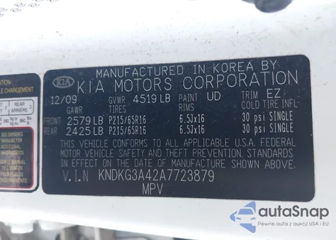 2010 Kia Sportage Lx from USA, damaged, VIN KNDKG3A42A7723879